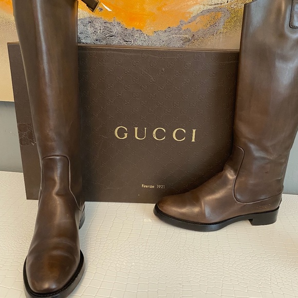 gucci boots brown